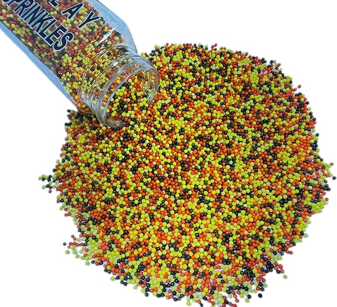 Gevog 2MM Fall Pearls Sprinkles Mixing Edible Cake Cupcake Sprinkles for Thanksgiving Party Baking Cupcake Cookie Ice Cream Decoration Supplies 110g/ 3.88oz