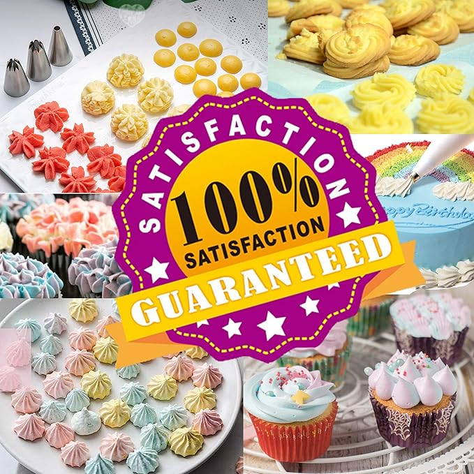 Russian Piping Tips Set, 48PCS Flower Piping Tips for Cake Decorating Large Frosting Piping Kit Icing Bags and Tips Set, Pastry Bags and Tips Cupcake Decorating Kit Cookie Baking Supplies and Tools