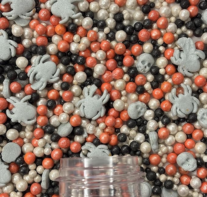 Confect Halloween Edible Sprinkles Bottle | Spooky Cake Decorations for Halloween Cupcakes, Cookies, Treats | Festive Sprinkle Mix for Baking – Witch, Ghost, Pumpkin Shapes – 4.2 Oz (HLWNBOX-BT-15)