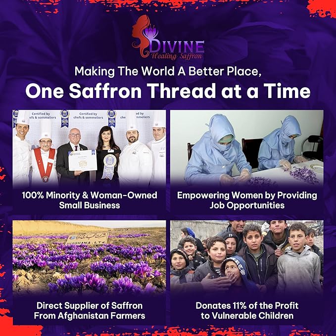 Saffron Threads - 100% Fresh, Pure Saffron from Afghanistan - Premium Award Winner Red Saffron Threads for Cooking Spanish Rice & Risotto, Golden Milk & More - Divine Healing Saffron, 11g Gift Box