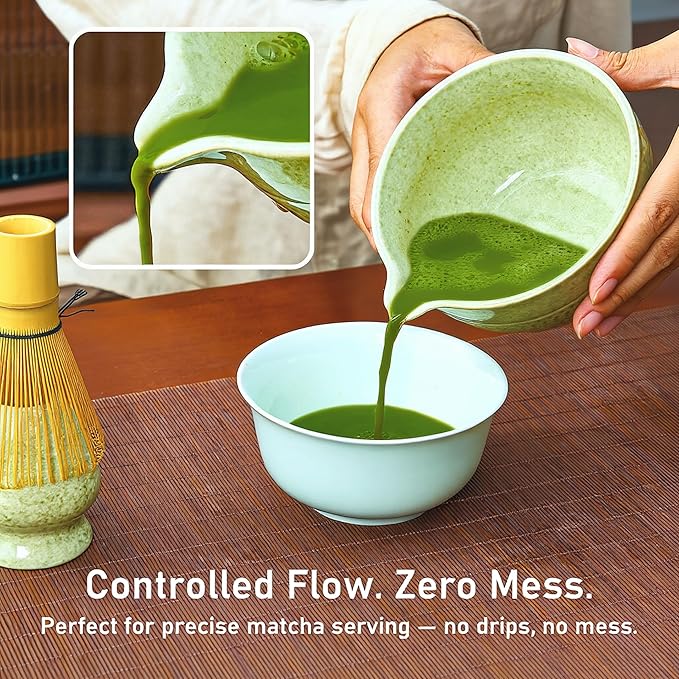 Matcha Whisk Set 8Pcs – BeSoothe Premium Japanese Tea Ceremony Kit, 8 Pcs with Spout Bowl, Bamboo Whisk & Holder, Scoop, Sifter, Tea Towel – Magnetic Gift Box for Matcha Lovers