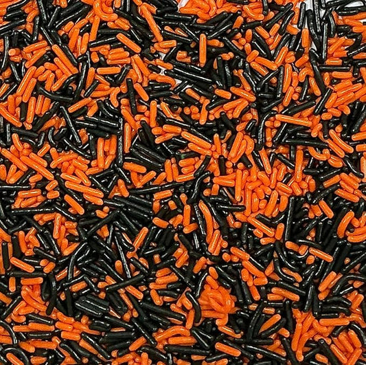 Sentovac Edible Black and Orange Mixing Jimmies Sprinkles for Cake Decorating Baking Cookie and Ice Cream Topper Decorations Halloween Sprinkles Supplies 78g/2.75oz