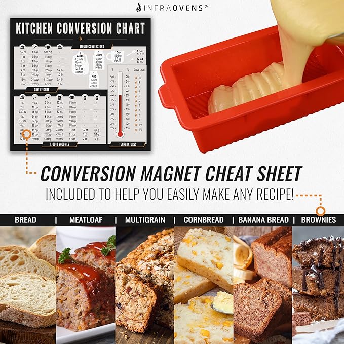 Air Fryer Silicone Loaf Pans for Baking, Non-Stick Bread Cake Pan, 9 inch Airfryer Bakeware Sets, Meatloaf Brownie Corn, Fits Instant Pot, Ninja Foodi, Cosori, Chefman, Power XL, Dash, BPA Free