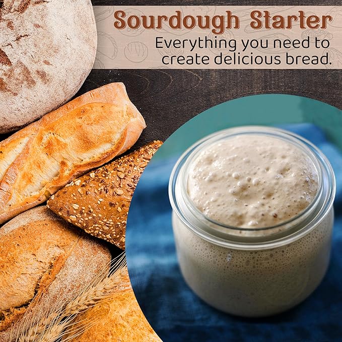 Living Dough - 900 Year Old Sourdough Starter Culture - Active & Live Organic Sourdough Starter for Baking - For Artisanal Bread, Pizza Dough, Waffles & More