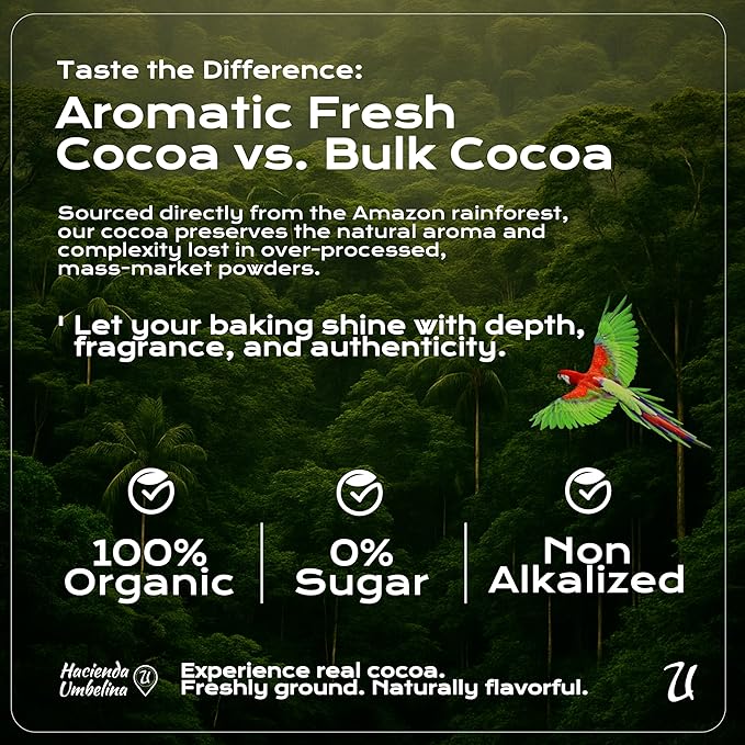 U Chocolate Organic Cacao Powder - Natural - Fresh From our Farm (1 bag (16 oz))