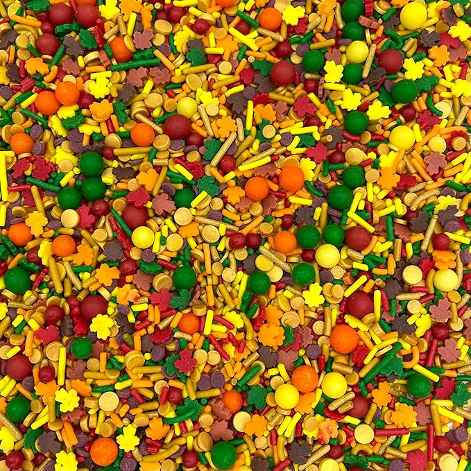 Manvscakes Fall Themed Sprinkles - Sprinkles for Cake Decorating, Edible Thanksgiving Themed Sprinkles, For Baking Chocolate Desserts, Cupcakes, Ice Cream, Caramel Apples & Other Desserts