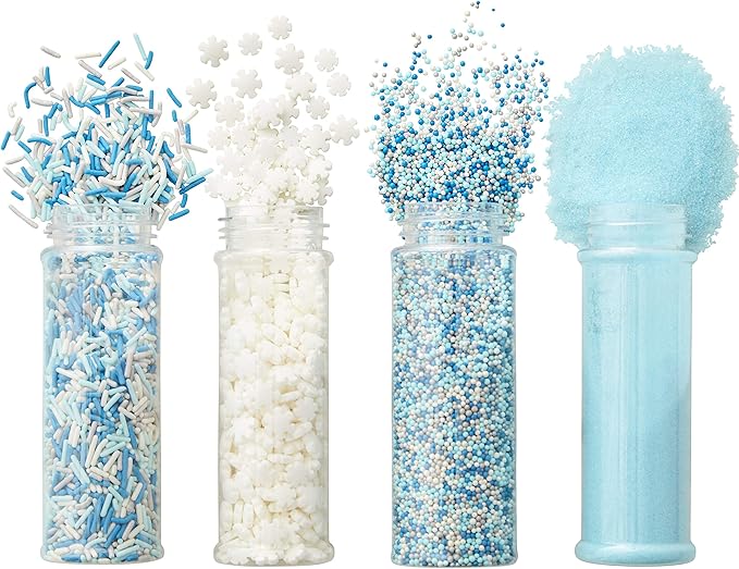 Wilton Winter Sprinkles Mega Set of 4, 16.6 oz, blue and white