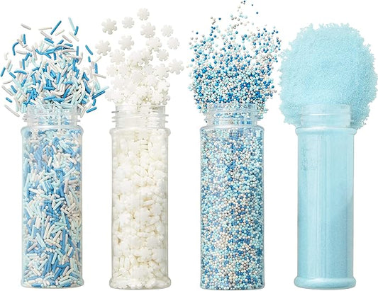 Wilton Winter Sprinkles Mega Set of 4, 16.6 oz, blue and white