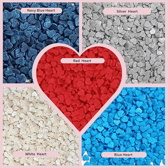 Confect Edible Sprinkles | Patriotic Mix Red, White, Blue & Silver Sprinkles For Cake & Cupcake Decorations | Vegan, Gluten-Free, Soy-Free, Dairy-Free, Palm Oil-Free- 5 Oz