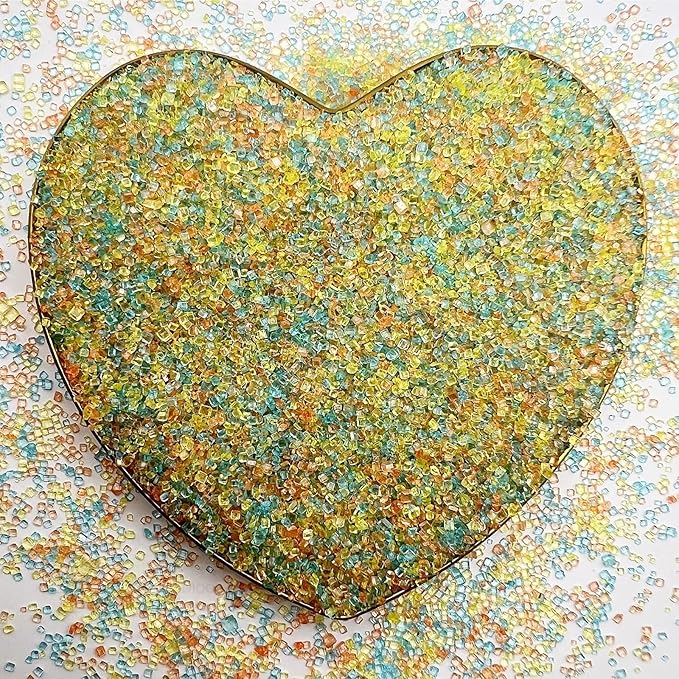 SE Si&Moos Orange and Yellow Sanding Sugar Crystals for Cake Decorating Blue and Orange Sprinkles Colored Sugar Rimmer, Perfect for Cookie, Cake, Cupcake and Cocktail, Wedding Party Christmas Supplies 3.5 OZ