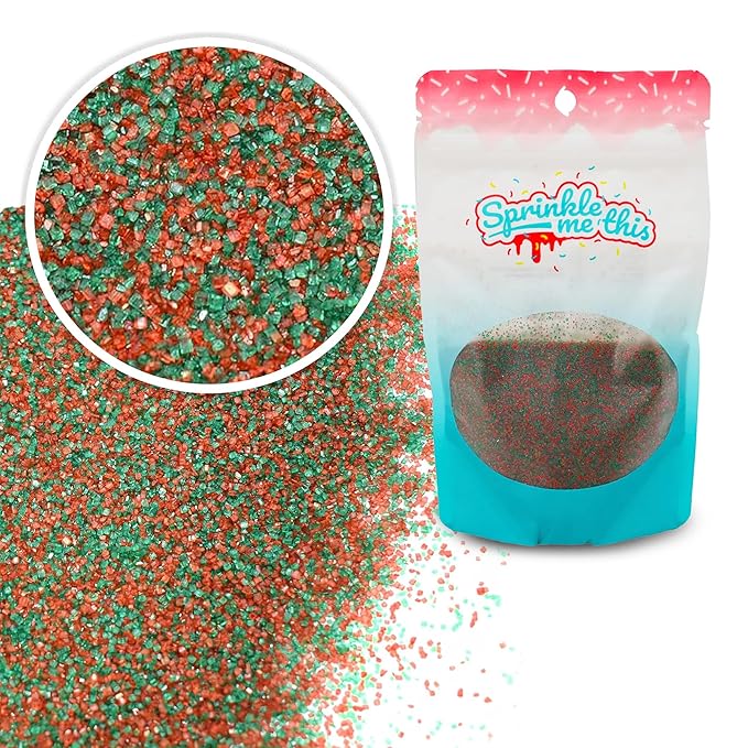 Christmas Sprinkles - Holiday Sprinkles For Baking And Decorating - A Variety Of Bulk Sprinkles Sure To Fit Every Baking Need For The Holidays - 4 Ounce Variety (Red & Green Sanding Sugar)