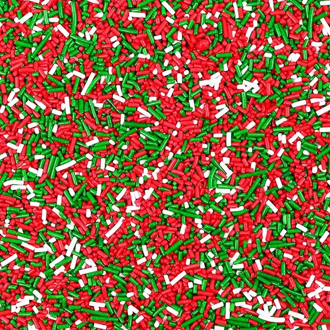 Edible Christmas Sprinkles for Cake Decorating 4.2ounce Holiday Jimmies Red and Green Sprinkles for Xmas Party Sprinkles for Cupcake Toppers Cookie Ice Cream Decorations Celebrations