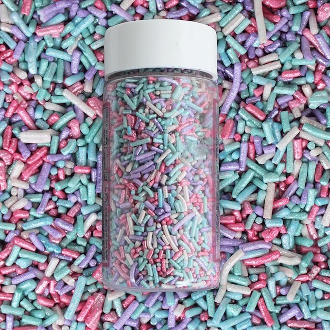 Confect Custom Rainbow Sprinkles | Candyland Jimmies Mix | Vibrant Multicolor Edible Toppings for Cakes & Desserts | Vegan, Gluten-Free, Palm Oil-Free – 4.2 Oz