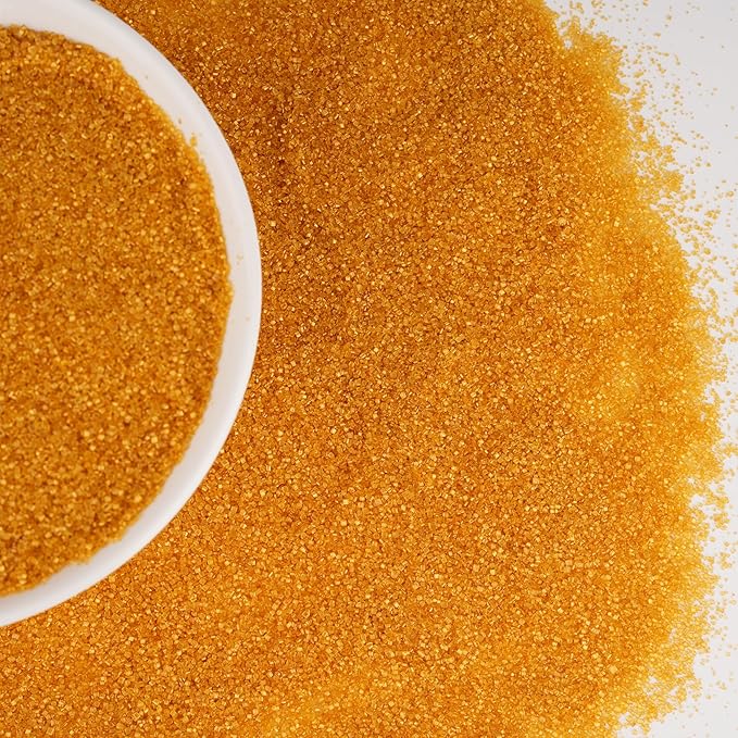 Gold Sanding Sugar for Baking 4 oz Edible Sparkling Sugar Sprinkles Coarse Sugar Crystals for Baking Topping Cake Cookie Cupcake Topper Ice Cream Decoration Supplies
