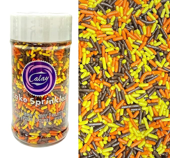Sentovac Edible Thanksgiving Jimmies Sprinkles for Cake Decorating Baking Celebrations Wedding Shower Party Halloween Supplies 78g/2.75oz