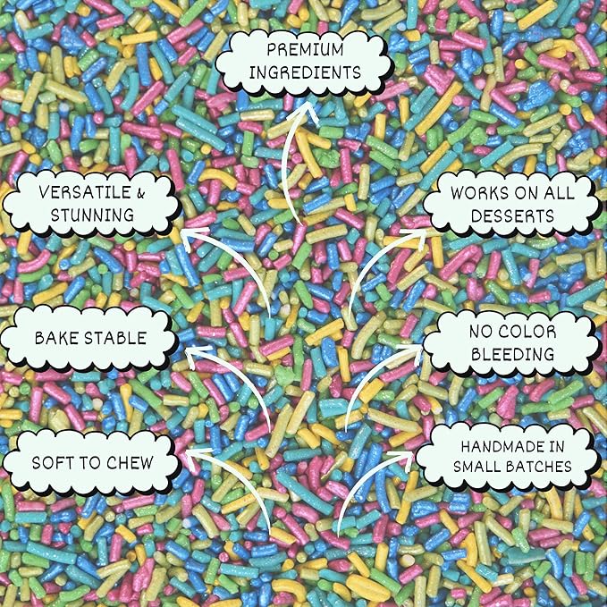 Confect Neon Rainbow Sprinkles Mix | Custom Blend Jimmies for Cake & Cookie Decorating – Edible Multicolor Toppings for Baking | Vegan, Dairy-Free, Palm Oil-Free- 4.2 Oz (Neon Burst)