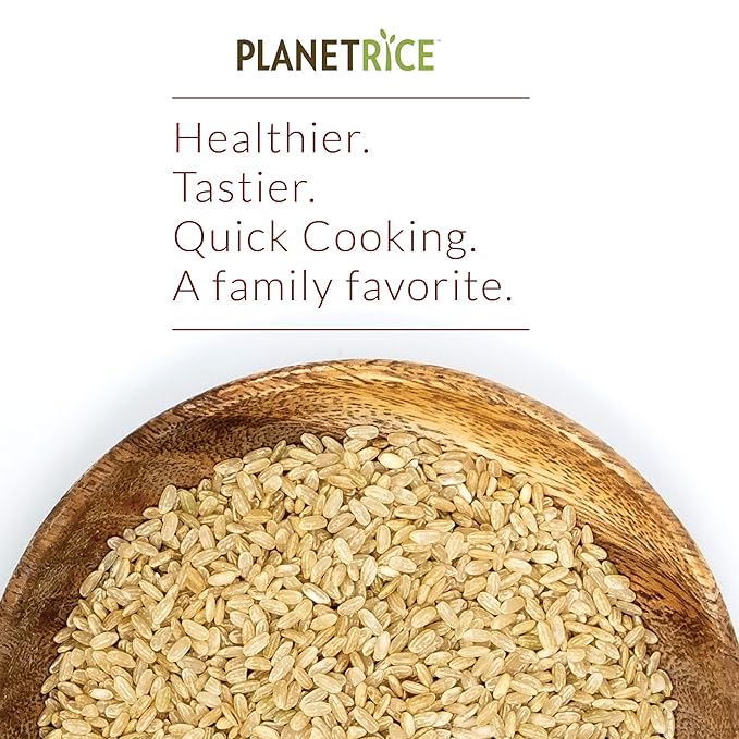 Planet Rice Bulk Sprouted Brown Bulk - Great for Bulk Cooking - Gaba Gluten-Free, Vegan, Paleo, with 64% more Fiber - Soft and Chewy Texture - 25 lbs