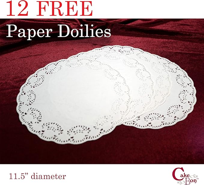 Cakebon Cake Stands - 12" Silver with Faux Rhinestones for Cakes and Pastries - Lightweight Polystyrene Foam for Party, Sturdy Wedding Cake Stand