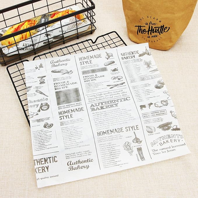 Premium Deli Paper 12"x12"- 200 Pack - Water & Grease Resistant, Greaseproof Liners for Food Boats - Pre Cut Deli Sandwich Wrappers - Food Basket Sheets for BBQ, Picnic, Tray Liner