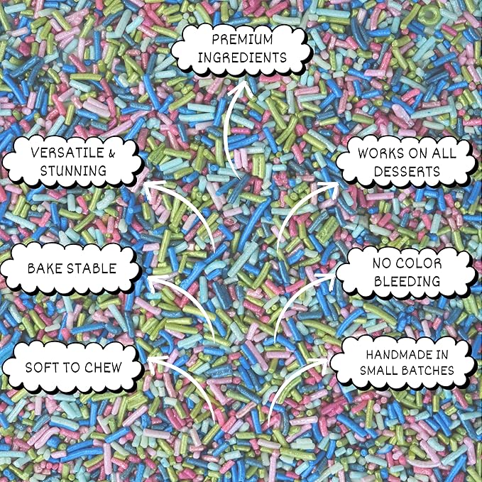 Confect Carnival Craze Rainbow Sprinkles – Custom Blend Jimmies – Multicolor Edible Toppings for Cake, Cupcake & Dessert Decorating – Vegan, Gluten-Free, Nut-Free, Soy-Free, Dairy-Free, Palm Oil-Free – 4.2 Oz
