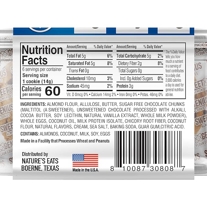 Almond Flour Cookies Chocolate Chip (Pack of 2)