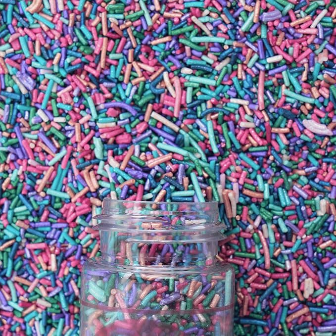 Confect Tropical Twist Rainbow Sprinkles | Custom Blend Jimmies | Multicolor Edible Toppings for Cake & Dessert Decoration –Vegan, Gluten-Free, Dairy-Free, Palm Oil-Free – 4.2 Oz