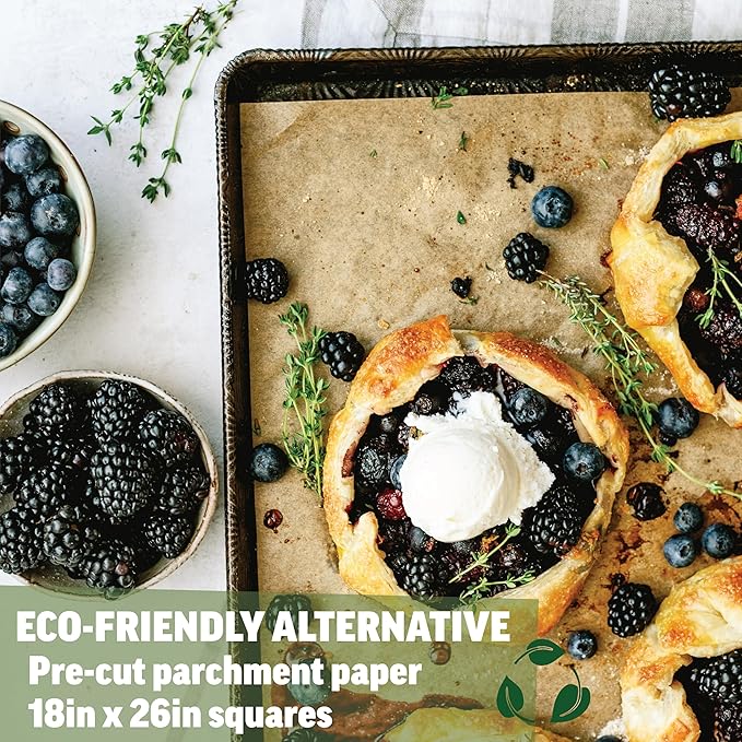 Zenlogy 18x26 (500 Sheets) Large Unbleached Parchment Paper Liners for High Heat Baking - Exact Fit for Your Commercial Full Size Sheet Pans