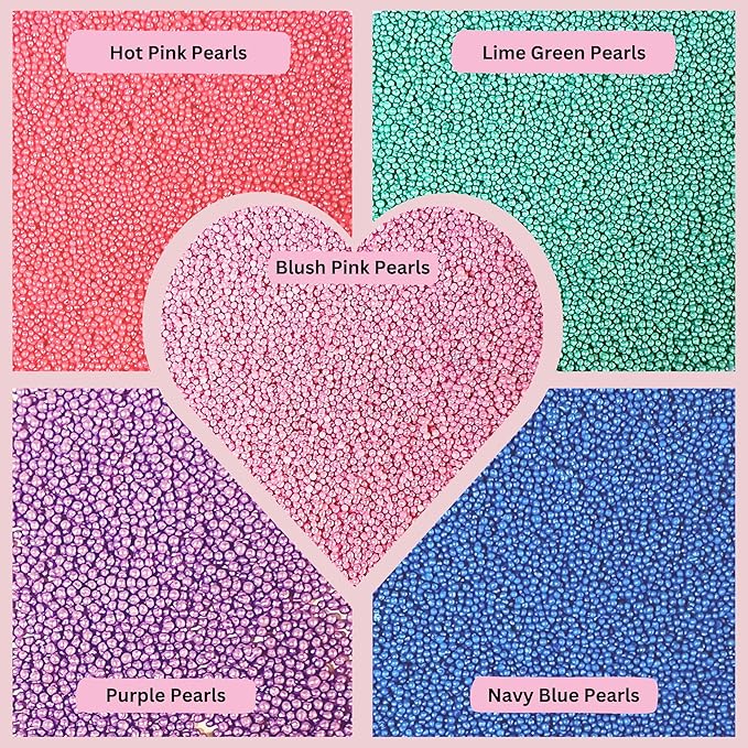 Confect Pearl Sprinkles | Assorted pack of 5 Funky Disco Sprinkles | Baby Shower Mix Hot Pink, Purple, Blue, Teal & Baby Blue Pearl Disco Ball Dragees - Vegan, Gluten-Free, Nut-Free, Soy-Free, Dairy-Free, Palm Oil-Free, No Artificial Dyes - 5 Oz