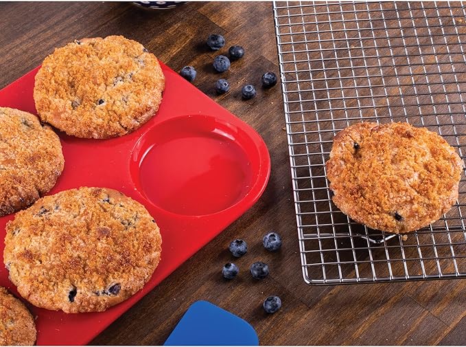 Mrs. Anderson's Baking 6-Cup Muffin Top Pan, Non-Stick European-Grade Silicone