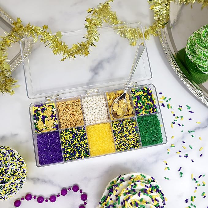 Mystic Sprinkles Mardi Gras Sprinkle Mixes (Mardi Gras Sprinkle Decorating Kit 6.9oz)