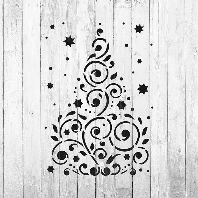 Christmas Tree Stencil - Holiday Stencil, Christmas Stencils, Christmas Designs, Stencil Christmas, Christmas Trees