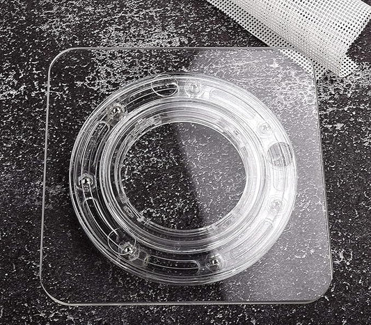 SANGLE SOPFFY 7-Inch Square Acrylic Cookie Turntable with Non-Slip Mat | Cake & Cupcake Decorating Rotary Stand | Smooth Bearing Lazy Susan for Cake Icing, Dessert Display