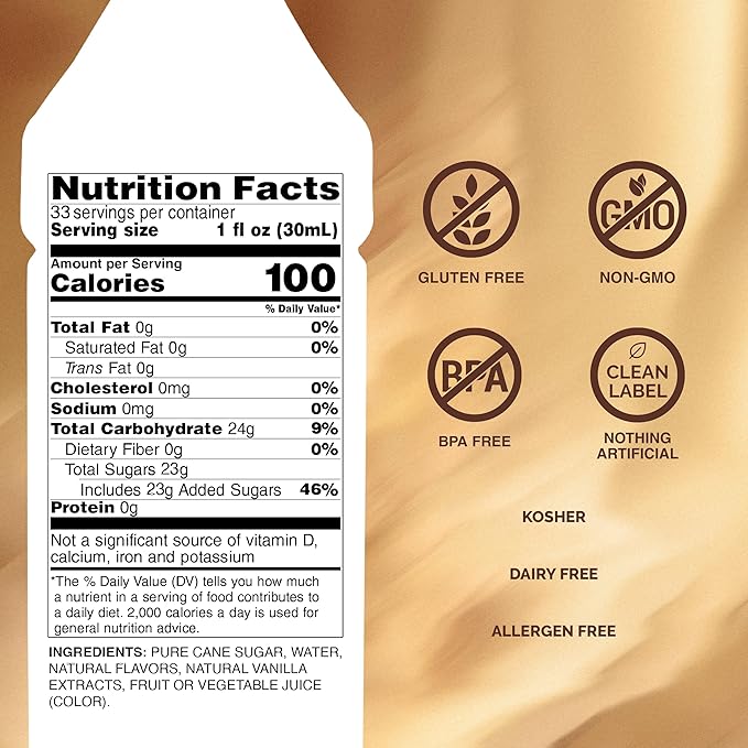 Monin - Vanilla Syrup, Versatile Flavor, Great for Coffee, Shakes, and Cocktails, Gluten-Free, Non-GMO (1 Liter)