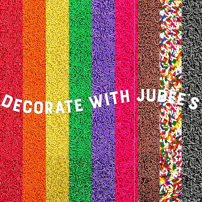 Judee's Gluten Free Black Sprinkles - Cake Decorating Accents - Versatile Dessert Topping & Edible Dessert Decorations - Ice Cream & Cupcake Sprinkles - 2 lb