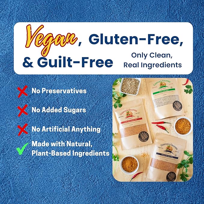 Cooper's Crumbs All Natural Gluten Free Low Carb Bread Crumb Alternative, High Protein, Vegan, Certified Kosher, Paleo, Keto, Packaging may vary (Savory Italian Blend)