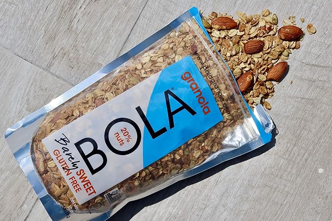 BOLA granola Barely Sweet, LOW SUGAR, Almond & Pumpkin Seed Granola, 12oz - 6 PACK