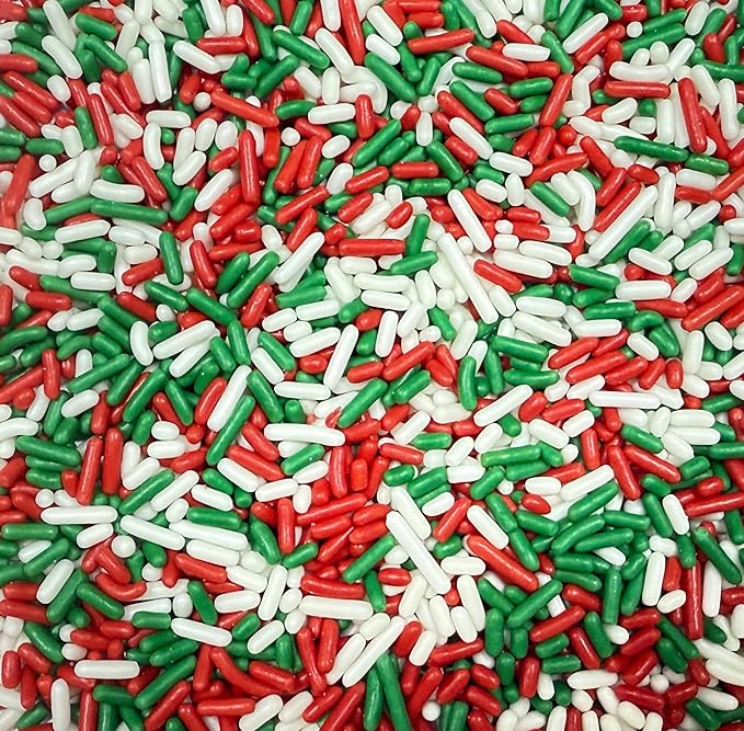 Sentovac Edible Chirstmas Jimmies Sprinkles for Cake Decorating Baking Celebrations Wedding Shower Party Chirstmas Supplies 78g/2.75oz