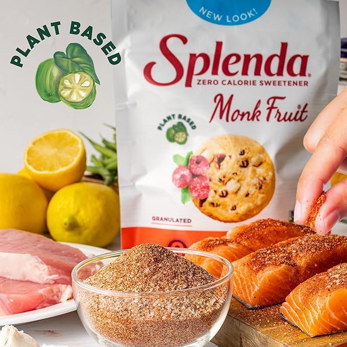 Splenda Monk Fruit Zero Calorie Plant Based Granulated Sweetener, 1 Pound Resealable Bag