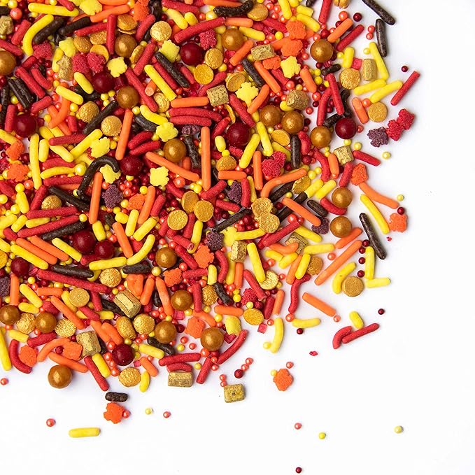 Sweets Indeed Sprinkles, Patriotic Edible Sprinkle Mix, Red Blue Gold, 4th of July, Perfect for Cake Decorations, Baking, Ice Cream, Cookies, Cupcake Topper For Birthday, Dairy Free, 4 ounces (Patriotic) (Thankful)