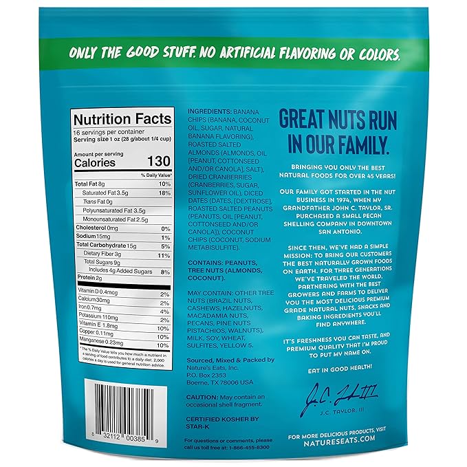 Nature's Eats Nuts for Digestion Daily Banana trail mix, 16 Ounce