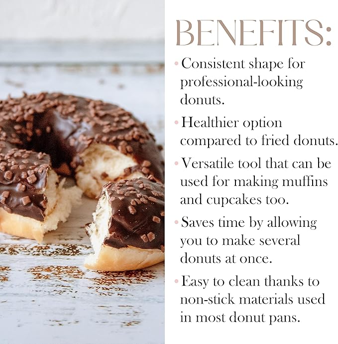 Bellemain Premiere Donut Pan for Baking | Nonstick 12.5 x 8.5” Doughnut Pan with 6-Doughnut Molds | Includes 1 Steel Donut Tray | Make Perfect Bagels and Cake Donuts (1-pack)