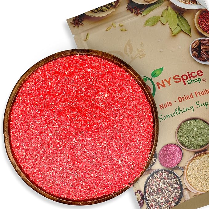 NY Spice Shop Christmas Red Sanding Sugar - 8 Ounce Edible Holiday Sprinkles for Cake Decorating, Cupcakes and Cookies - Festive Baking Decorations for Christmas Desserts, Candy Dishes and Gift Treats