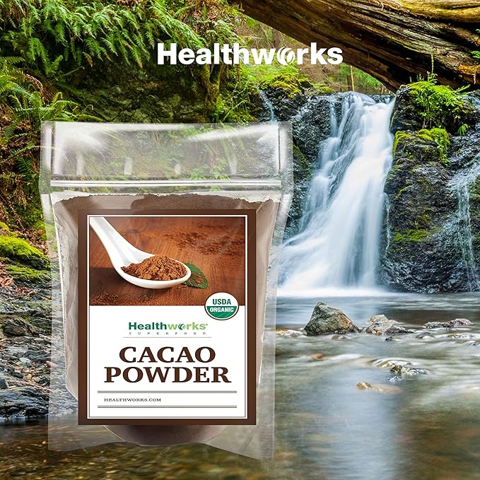 Healthworks Superfoods Organic Cacao Powder - 32 Oz / 2 Lbs - Cocoa Chocolate Substitute - Rich Choclate Flavour - Sugar-Free, Keto, Vegan & Non-GMO - Peruvian Bean/Nut Origin - Antioxidant Superfood