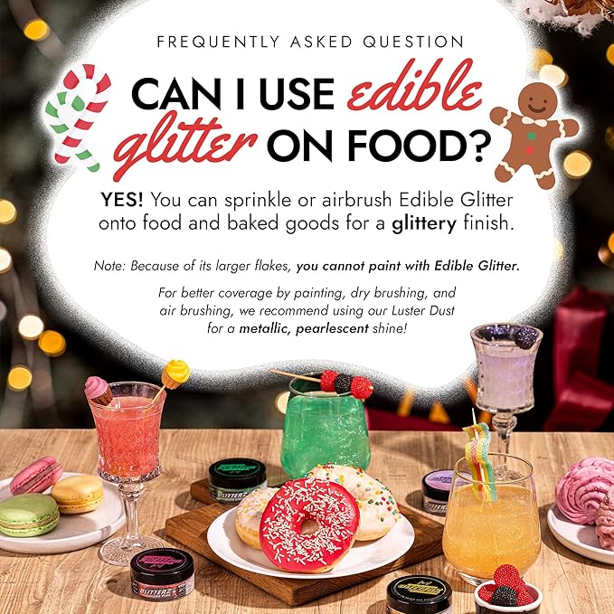 MONÉGASQUE Rose Gold Edible Glitter for Drinks 10g – Rose Gold Edible Glitter for Cakes – Chocolate, Cupcake, Strawberries, & Christmas Cake Decorations Sparkles – Cocktails & Drink Shimmer Powder