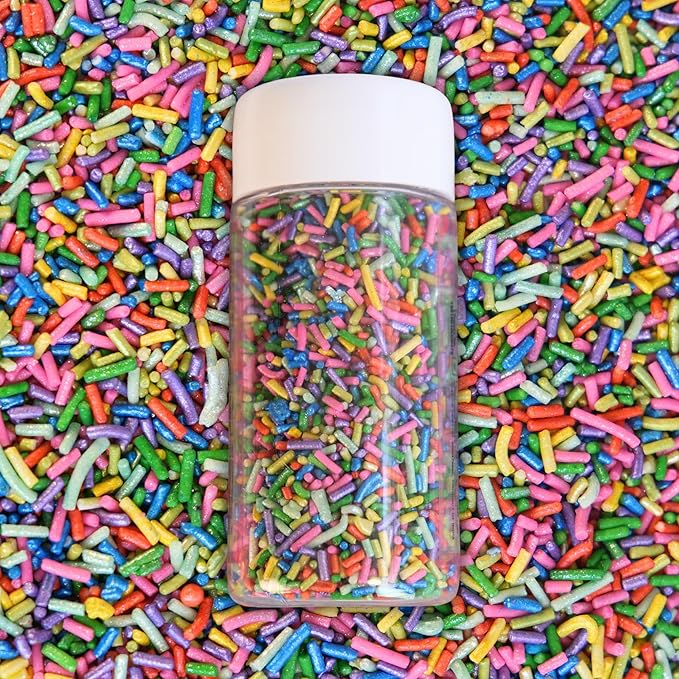 Confect Galaxy Pop Rainbow Sprinkles – Custom Blend Multicolor Jimmies – Edible Cake & Cupcake Decorating Toppings – Vegan, Gluten-Free, Nut-Free, Soy-Free, Dairy-Free, Palm Oil-Free – 4.2 Oz