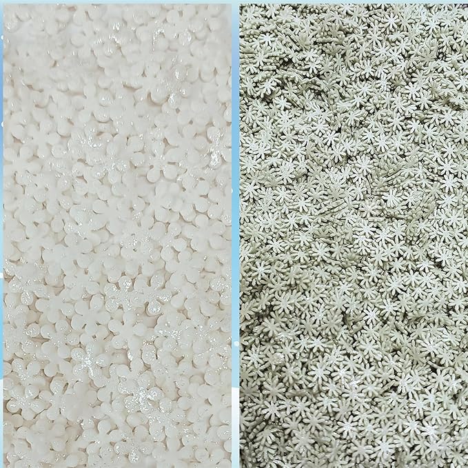 Confect Christmas Sprinkles | Frozen Mix Blue Pearls | Silver & White & Snowflakes | White Flower Sprinkle | Christmas Jimmies Sprinkles - 5 Oz