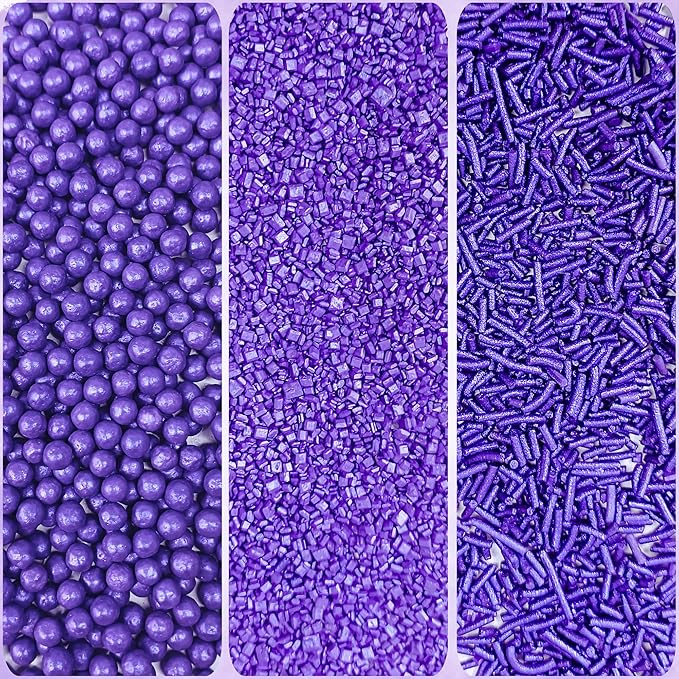 Confect Sprinkles for Cakes & Cupcakes – Fall Bash Purple Sprinkles – Edible Cake Topping for Cupcakes, Cookies, Desserts – Celebration Baking Decoration – Vegan, Gluten-Free, Nut-Free, Soy-Free, Dairy-Free , Handcrafted Sprinkle – 5 Oz