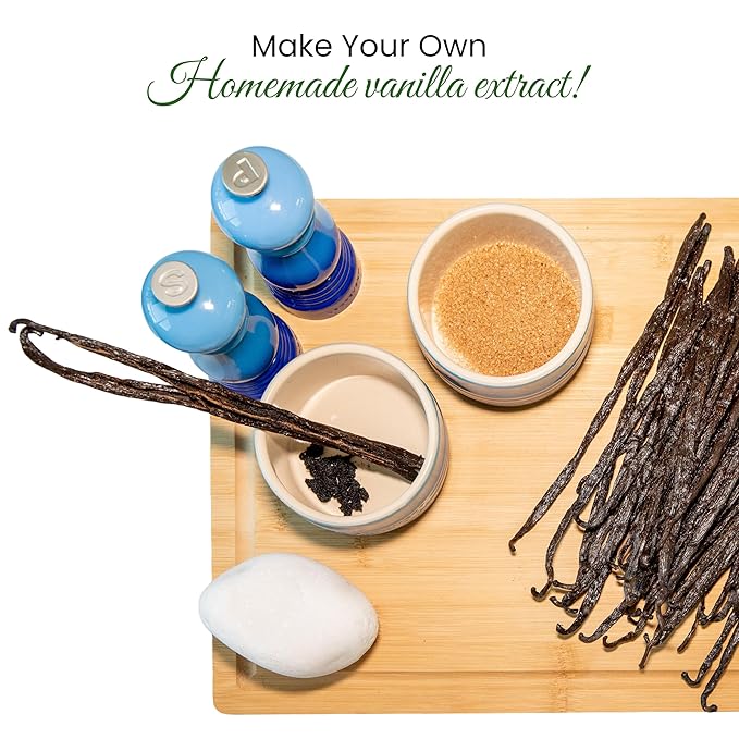 50 Count Organic Madagascar Vanilla Beans – Grade A Bourbon Pods | Gourmet Whole Vanilla Beans for Baking, Cooking, Extract Making | Rich Aroma, Premium Flavor, Non-GMO, Vegan