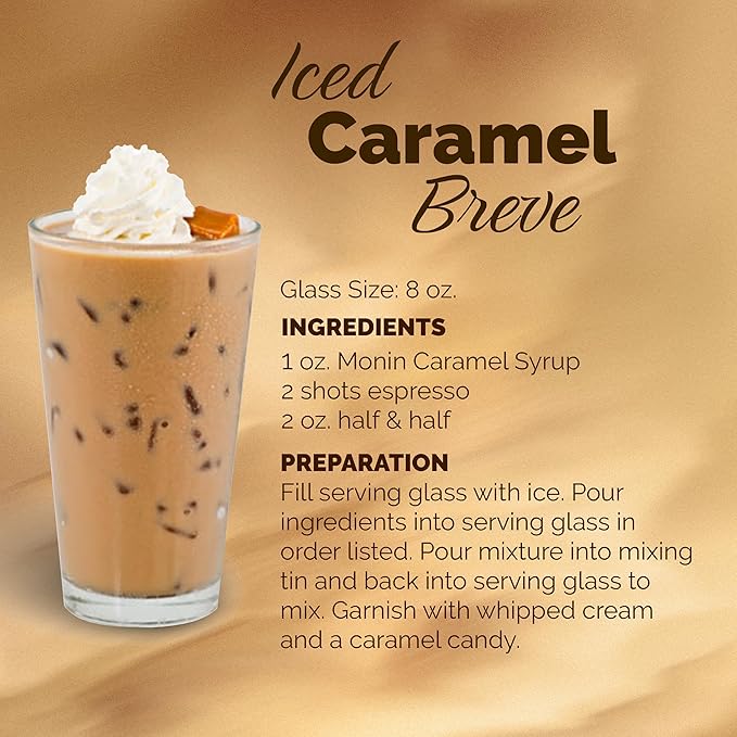 Monin - Caramel Syrup, Rich and Buttery, Great for Desserts, Coffee, and Cocktails, Gluten-Free, Non-GMO (1 Liter)