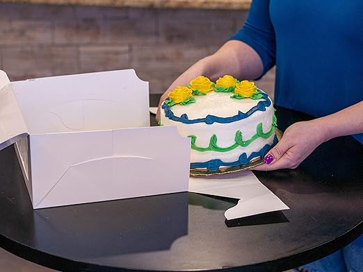 SCT white window bakery boxes with tuck-in lid, 10 x 10 x 5, white, paper, 150/carton